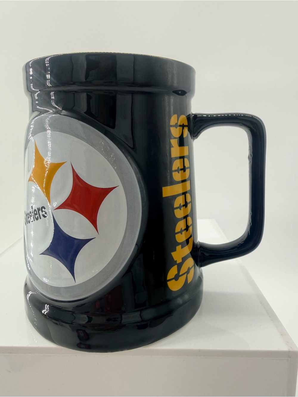Black Steelers Ceramic Logo Mug with Yellow Accent